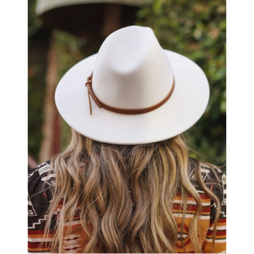 Women's Wyeth Cream Billie Mid Brim Fedora Hat O/S Cream - Picture 2 of 9
